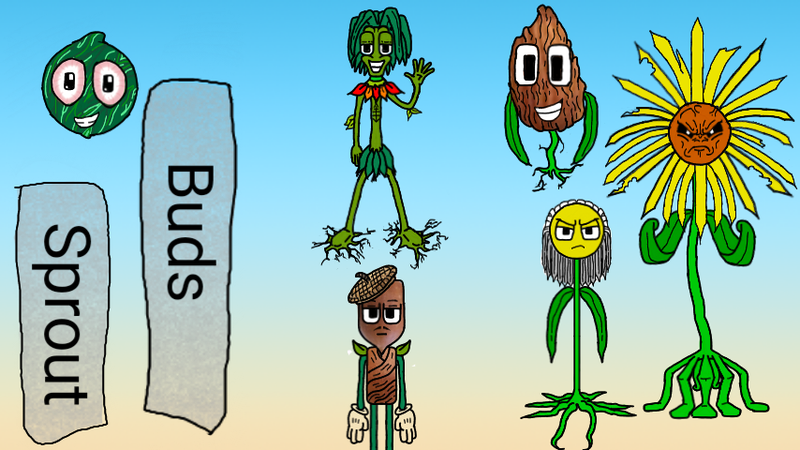 The two in the middle are standalone, while the 3 on the left and 3 on the right are the full updatea. Yes, one of the Kreechrz is a marijuana seed.